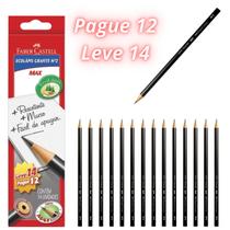 Lápis de Escrever Preto Redondo Ecolápis Nº2 HB Faber Castell 14 Unidades Lápis de Escrever Preto Redondo Ecolápis Nº2 HB Faber Castell 14 Unidades
