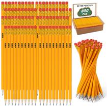 Lápis de escrita IKAYAS 2 HB 800 unidades com estojo de madeira amarelo Lápis de escrita IKAYAS 2 HB 800 unidades com estojo de madeira amarelo