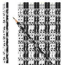 Lápis de madeira com tema de futebol Marspark de 24 peças com borracha