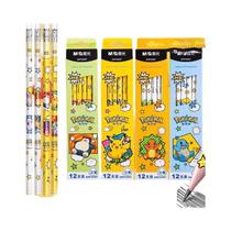 Lápis De Madeira HB Com Borracha M&G Pokémon Co-branded Triangular Para Estudantes - Lápis De