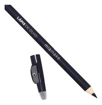 Lápis de Olho Preto Mia Make com Apontador À Prova dÁgua, Alta Pigmentação e Longa Duração