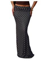 Lápis de rabo de peixe Maxi Skirt MakeMechic Polka Dots preto e branco
