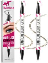 Lápis de sobrancelha iMethod Curved Tip com ponta de pincel precisa x2