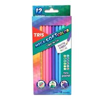 Lápis de tris mega softcolor 12 cores tons pastel
