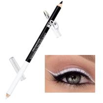 Lápis Delineador Olhos Duo Preto Branco Apontador Uni Makeup
