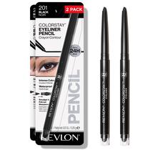 Lápis delineador Revlon ColorStay Waterproof 201 preto, pacote com 2 Lápis delineador Revlon ColorStay Waterproof 201 preto, pacote com 2