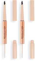 Lápis e gel para sobrancelhas Revolution Fluffy Brow Ash Brown x2 Lápis e gel para sobrancelhas Revolution Fluffy Brow Ash Brown x2