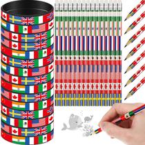Lápis e pulseiras Crosree World Flags x60 com borracha