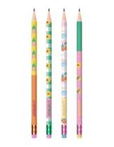 Lápis Escolar Decorado LeoLeo HB Jardim c/ Borracha Para Atividades e Desenho Pote com 72 unIdades