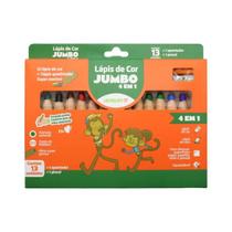 Lápis Especial Jumbo 13 Cores 4 Em 1 + Apontador + Pincel Lápis Especial Jumbo 13 Cores 4 Em 1 + Apontador + Pincel