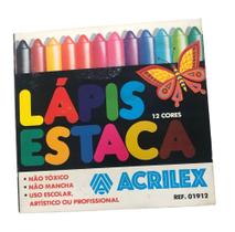 Lápis estaca 12 cores Acrilex Lápis estaca 12 cores Acrilex