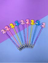 Lápis Eternal Glitter Divertido Infinito Cacto Sereia Dinossauro Cores Sortidas