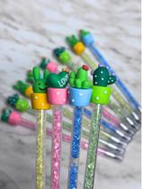 Lápis Eternal Glitter Divertido Infinito Cacto Sereia Dinossauro Cores Sortidas