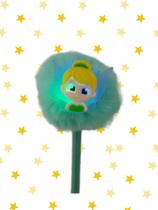 Lapis Fada Sininho com Led que pisca com pompom lapis de escrever papelaria escola