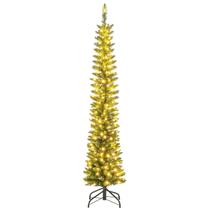 Lápis fino pré-iluminado Goplus para árvore de Natal de 6 pés com 180 LED