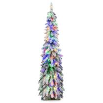 Lápis flocado pré-iluminado Goplus Christmas Tree 1,5 m com 150 LED
