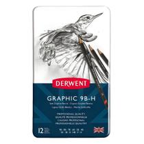 Lápis Graduado Derwent Graphic 12 Graduações Soft 9b a H