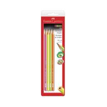 Lápis Grafite Faber-Castell Eco Neon Color Nº2B com 4 Unidades