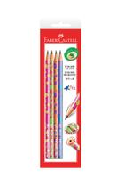 Lápis Grafite Faber-Castell Glitz Neon Colors HB Nº2 com 4 Unidades