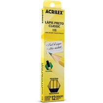 Lápis Grafite Preto HB Acrilex - 12 unidades