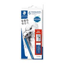 Lápis Grafite Staedtler Lumograph Borracha Apontador 8pçs Lápis Grafite Staedtler Lumograph Borracha Apontador 8pçs