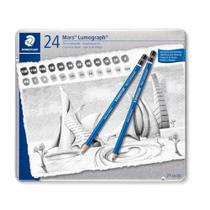 Lápis Grafite Staedtler Mars Lumograph com 24 Graduações Lápis Grafite Staedtler Mars Lumograph com 24 Graduações