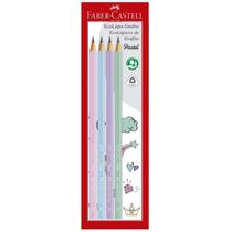 Lápis grafite triangular tons pasteis EcoLápis SuperSoft Faber Castell com 4 unidades