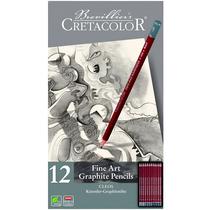Lápis Graphite Graduado Cleos Fine Art Cretacolor 12 Peças