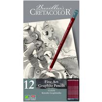 Lápis Graphite Graduado Cleos Fine Art Cretacolor 12 Peças