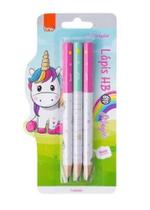 Lápis hb big estampado magic resina triangular blister c/ 3un lp7252 brw