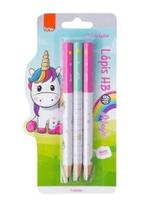 Lápis hb big estampado magic resina triangular blister c/ 3un lp7252 brw
