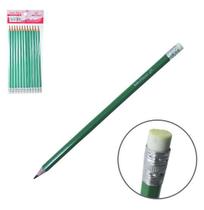 Lápis hb preto sextavado com borracha 12 unidades