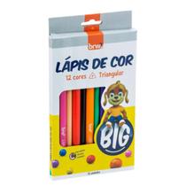 Lápis Jumbo Triangular Resina Plástica 12 Cores LP1206 Brw