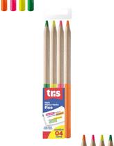 Lápis Marca Texto Seco Neon Jumbo Ponta Grossa Grifar Livro Estudantes Destacar Não Mancha 4Cor Tris Lápis Marca Texto Seco Neon Jumbo Ponta Grossa Grifar Livro Estudantes Destacar Não Mancha 4Cor Tris