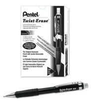 Lápis Mecânico Pentel Twist-Erase III 0,5mm Preto Pacote com 12 Lápis Mecânico Pentel Twist-Erase III 0,5mm Preto Pacote com 12