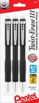 Lápis mecânico Pentel Twist-Erase III 0,7 mm, pacote com 3 Lápis mecânico Pentel Twist-Erase III 0,7 mm, pacote com 3
