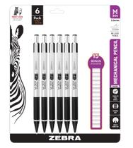 Lápis mecânico Zebra M-301 de aço inoxidável 0,5 mm, pacote com 6