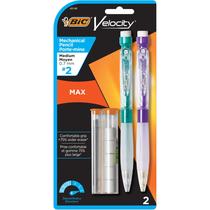 Lápis mecânicos BIC Velocity Max 0,7 mm com borracha, pacote com 2 borrachas