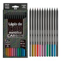 Lápis Para Colorir Metálico Carbon Line 12 Cores Leo&leo