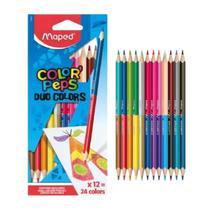 Lápis Ponta Dupla 12 Lápis 24 Cores Maped Color'Peps