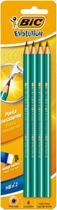 Lápis Preto BIC Evolution - Grafite Nº 2HB - Com Corpo Verde Redondo - 04 Unidades