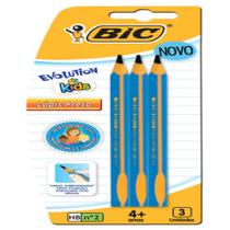 Lápis Preto BIC Jumbo HB2 Evolution KIDS Triangular 3 Unidades