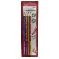 Lápis Preto Ecolápis Glitz Neon Cartela Com 4 Lápis Faber-Castell Lápis Preto Ecolápis Glitz Neon Cartela Com 4 Lápis Faber-Castell