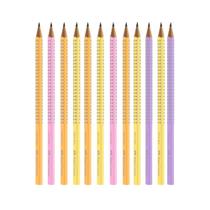 Lapis preto faber grip pastel c/12un