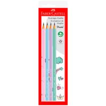 Lápis Preto Grafite Ecolapis Faber Castell Pastel 4 Unid.