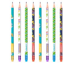 Lápis Preto Grafite HB Com Borracha Leo&Leo Estampado Divertido Decorado Kit c/ 4, 8 ou 12 Unidades a Escolher Lápis Preto Grafite HB Com Borracha Leo&Leo Estampado Divertido Decorado Kit c/ 4, 8 ou 12 Unidades a Escolher