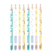 Lápis Preto Grafite HB Com Borracha Leo&Leo Estampado Divertido Decorado Kit c/ 4, 8 ou 12 Unidades a Escolher Lápis Preto Grafite HB Com Borracha Leo&Leo Estampado Divertido Decorado Kit c/ 4, 8 ou 12 Unidades a Escolher