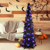 Lápis preto Halloween Tree Pinkswan de 1,5 m de Natal com luz
