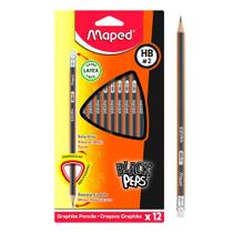 Lápis Preto HB N2 Black Peps Triangular Ergonômico c/ Borracha Caixa 12 Unidades Maped Lápis Preto HB N2 Black Peps Triangular Ergonômico c/ Borracha Caixa 12 Unidades Maped