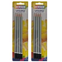 Lápis Preto HB Nº 2 Acrilex Kit com 8 Lápis Lápis Preto HB Nº 2 Acrilex Kit com 8 Lápis